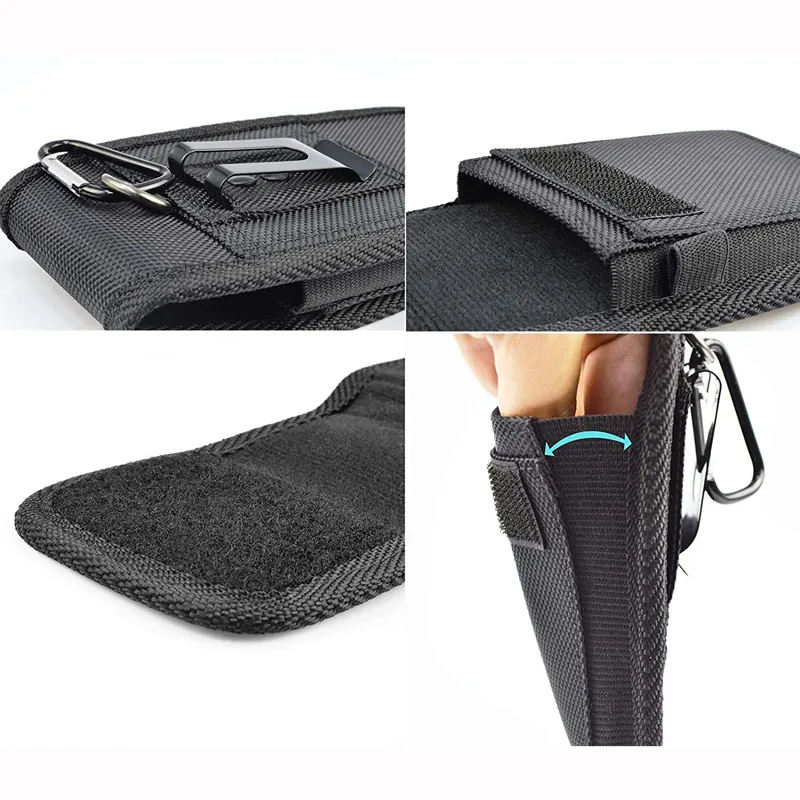 Outdoor Sport Travel Hiking Camping Rugged Cases Nylon PU Leather Holster Belt Clip Waist Pouch Carrying Bag For 3.5-6.8 inch Phone iPhone Samsung S21 Huawei MOTO LG