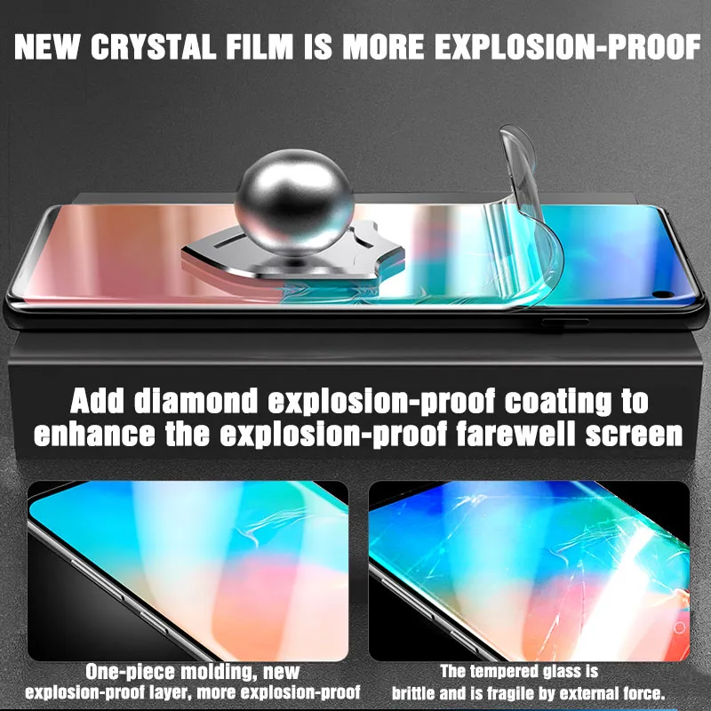 Full Coverage Curved 3D Cover Screen Protector Hydrogel Soft Film For Samsung S8 S9 Plus S10 S10e S20 S21 Note 8 9 10 20 Not tempered Glass