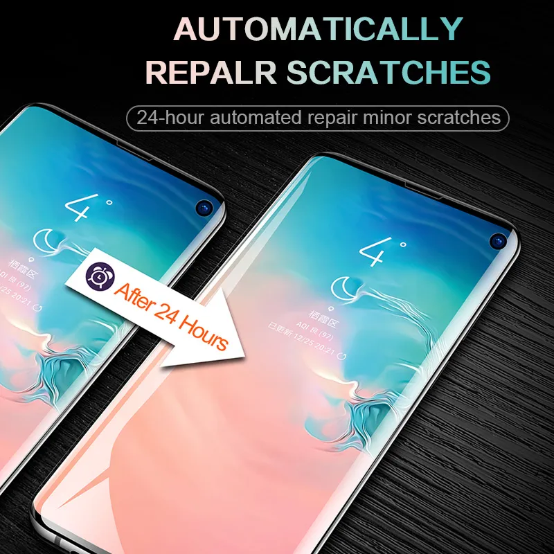 Full Coverage Curved 3D Cover Screen Protector Hydrogel Soft Film For Samsung S8 S9 Plus S10 S10e S20 S21 Note 8 9 10 20 Not tempered Glass