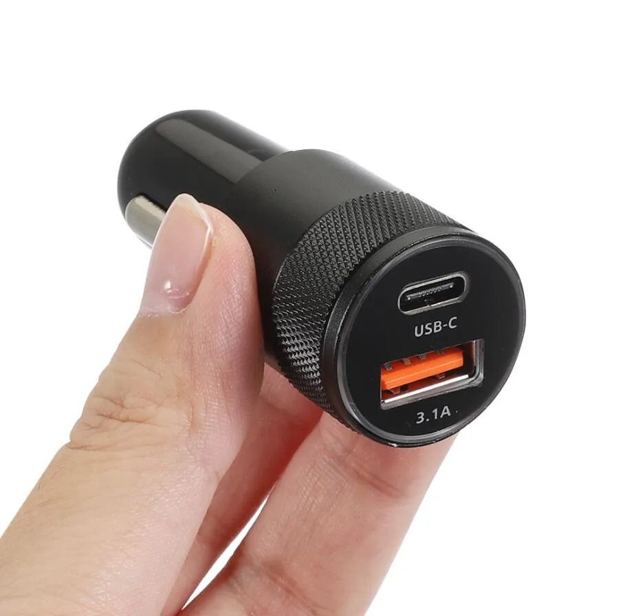 Quick Charge Type c PD 20w QC3.0 Dual Ports 18W Car Charger LED Adapter For Iphone Samsung Huawei Android phone PC GPS