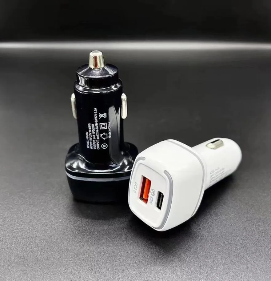 Quick Charge Type c PD 20w QC3.0 Dual Ports 18W Car Charger LED Adapter For Iphone Samsung Huawei Android phone PC GPS