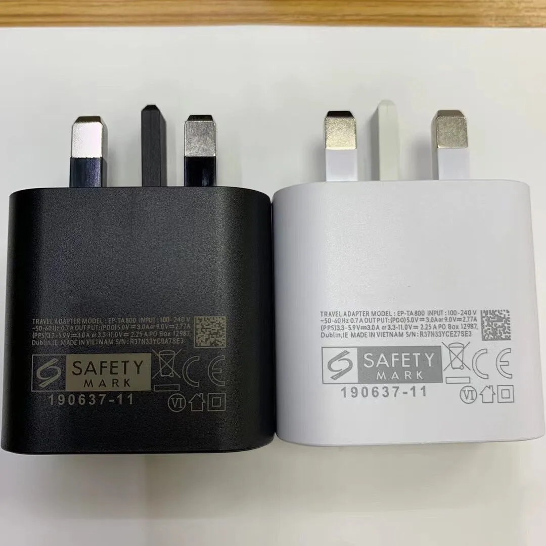 UK Pulg wall Charger USB C for Samsung PD 25W Chargers Galaxy S20/S20 Ultra/ Note10/Note 10 Plus TA800