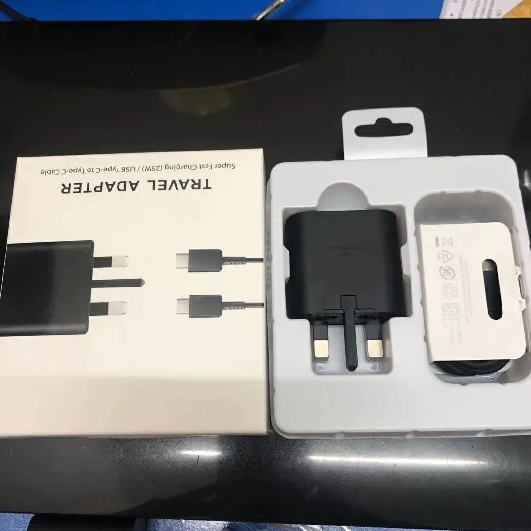 UK Pulg wall Charger USB C for Samsung PD 25W Chargers Galaxy S20/S20 Ultra/ Note10/Note 10 Plus TA800 + 1.2M cable with packaging box