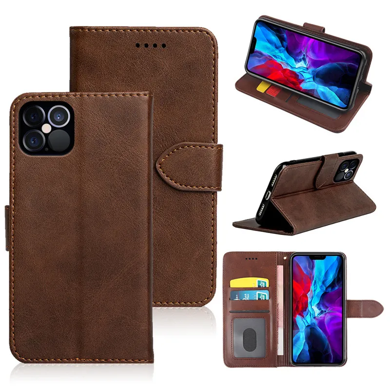 Retro PU Leather Wallet Flip Stand Cases For Iphone 15 Pro Max 14 13 12 11 XR XS 7 8 Plus Samsung S23 S24 Plus S24 Ultra A14 A05S A15 A54 A35 A55 5G Magnetic Card Slot Phone Case