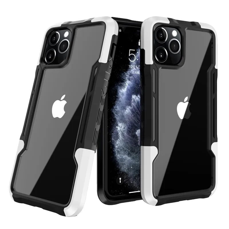 Armour Acrylic Heavy Duty Cases 3 In 1 TPU PC Shockproof Clear Cases Anti-drop Contrast Color Hybrid Rugged Cover For iPhone 14 13 Mini 12 11 Pro MAX 8 7 Plus SE2