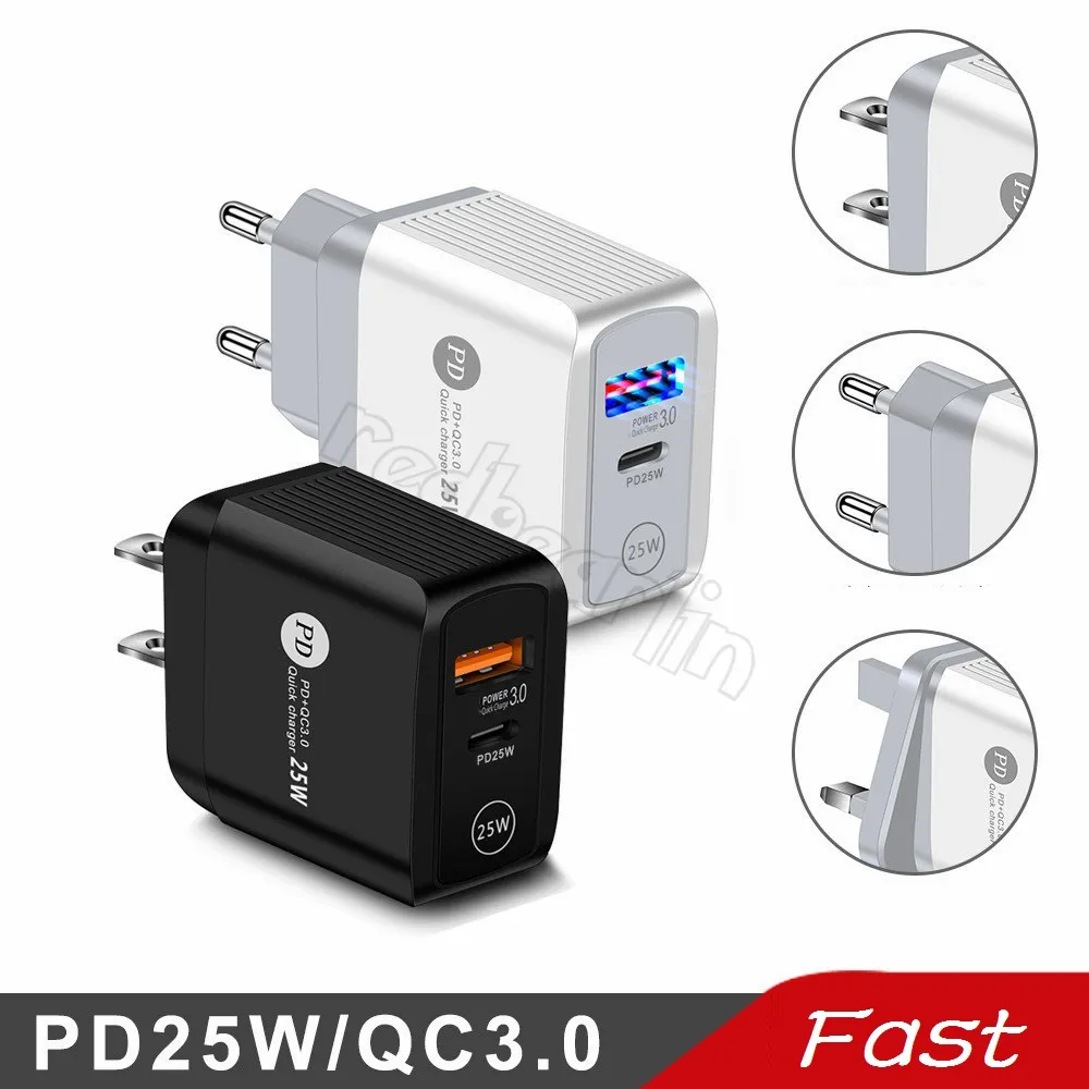 Fast Quick Charger 25W 18W 20W 12W PD USB-C Wall Charger Eu US UK Power Adapter For IPhone 12 13 14 15 Pro Samsung Huawei usb plug