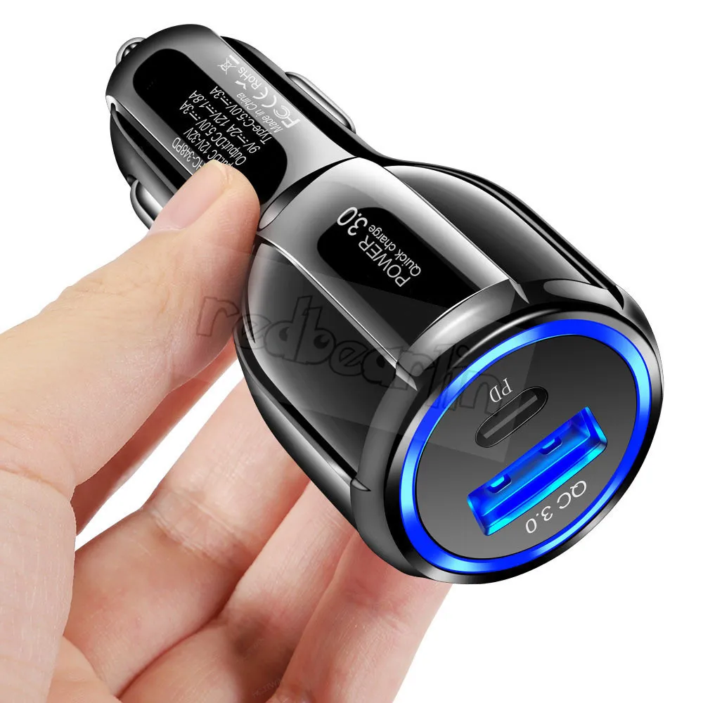 30W 36W QC3.0 Fast Quick Charging Dual Ports Car Charger Auto Power Adapters For iphone 15 14 11 12 13 pro Max Samsung Lg tablet pc android phone