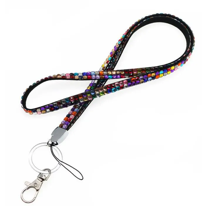 New Rhinestone Bling Crystal Custom Lanyard Straps ID Badge Cell Phone and Key Holder