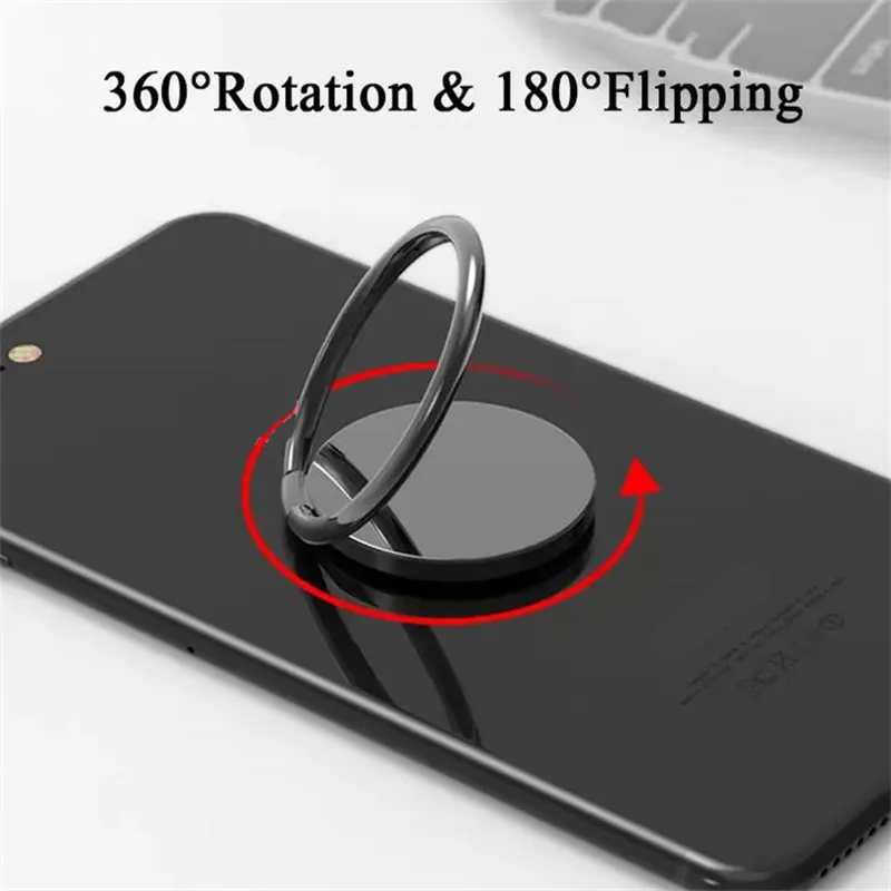 Mobile Cell Phone Grip Ring Holder Luxury metal Universal 360 Degree Rotation Finger Socket Holder Magnetic Car Bracket Stand Accessories