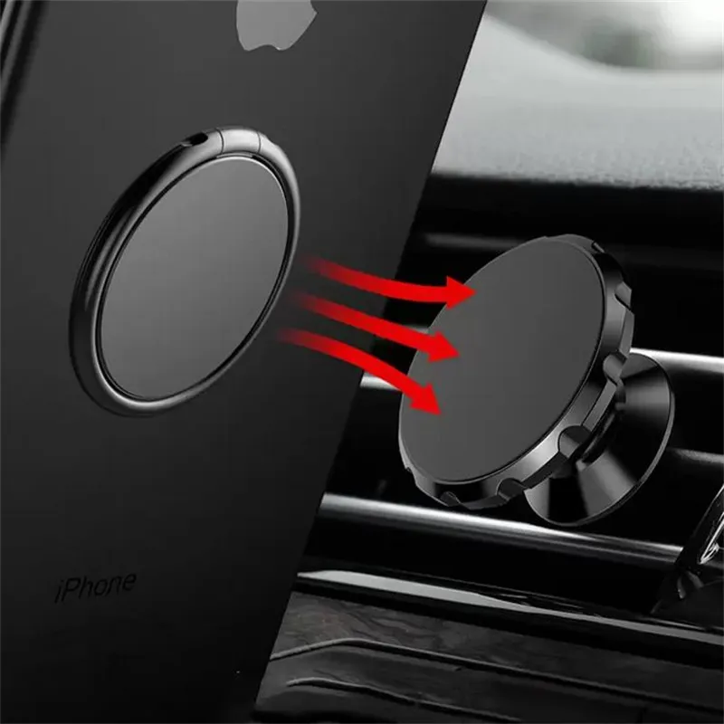 Mobile Cell Phone Grip Ring Holder Luxury metal Universal 360 Degree Rotation Finger Socket Holder Magnetic Car Bracket Stand Accessories