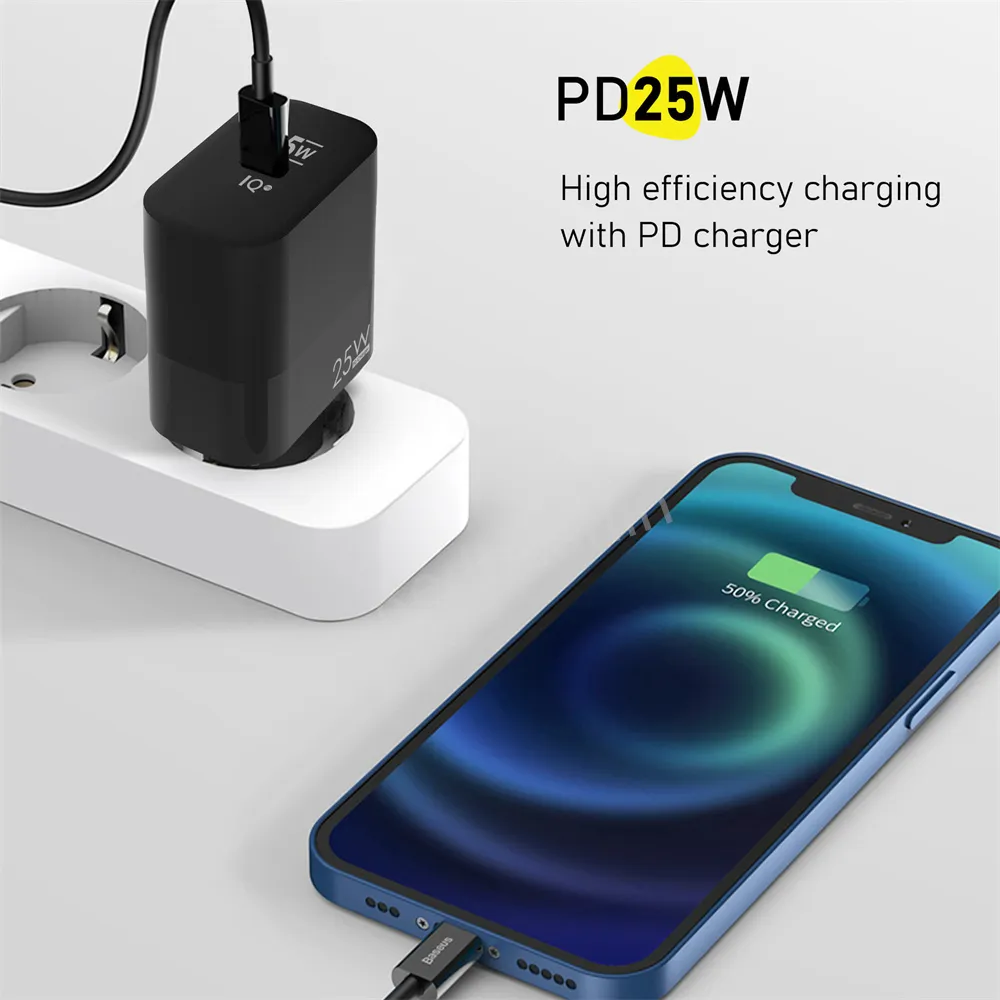 Fast Quick Phone Chargers 25W PD Type c Eu US AC Home Travel USB C Wall Charger Power Adapters For IPhone 12 13 14 15 Pro Max Samsung Htc Android phone With BOX