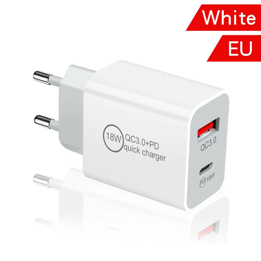 12W Dual Ports PD USB-C Wall Charger Eu US AC Power Adapters For Ipad IPhone 15 14 11 12 13 Samsung htc Android phone With Retail Box