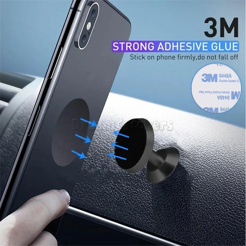 Magnetic Metal Plate For Car Phone Holder Universal Iron Sheet Disk Sticker Mount Mobile Phone Magnet Stand For IPhone