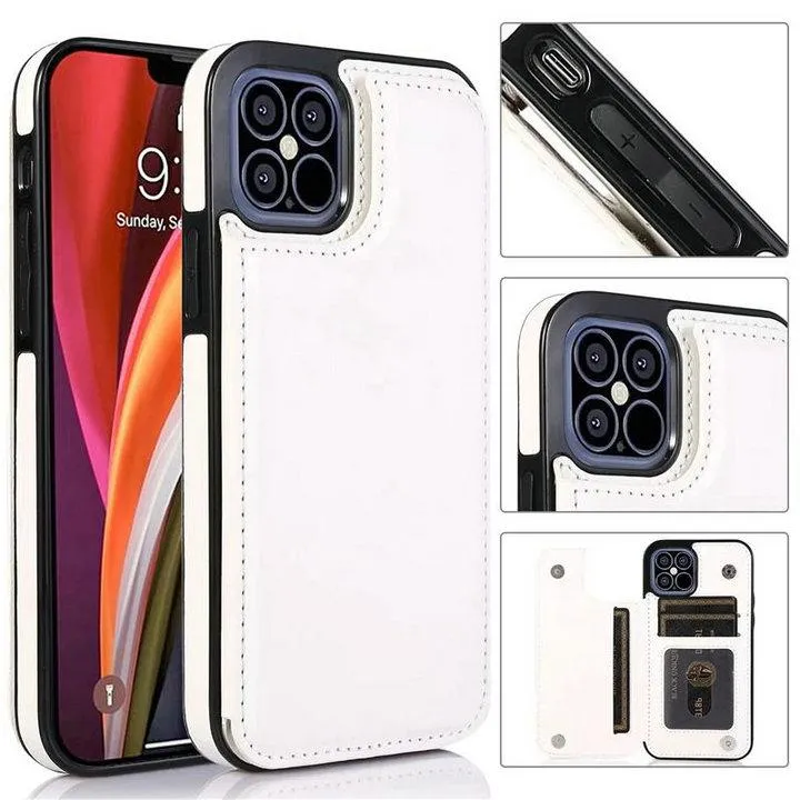 Luxury PU Leather Phone Cases for Phone 13 12 11 Pro Max XR Xs Back Cover Kickstand Card Bag