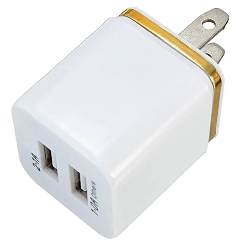 Dual Usb Ports 2.1A+1A EU US Ac Home Travel Wall Charger Power Adapter Plug For Samsung Galaxy Note 8 10 S8 S10 htc Android phone