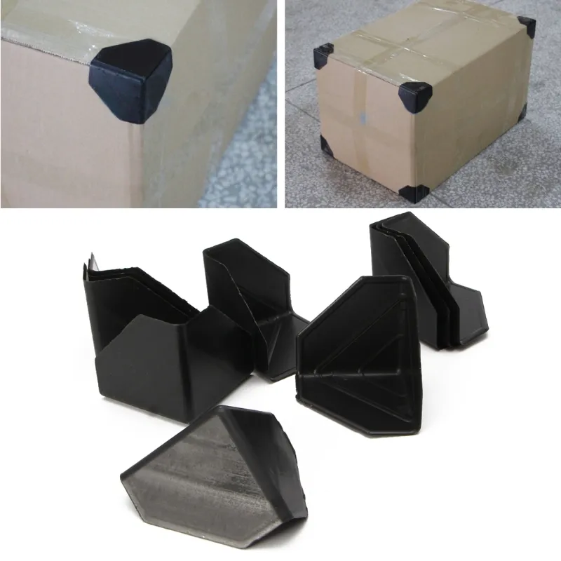 6cm* 6cm Black Plastic Triangle Corner Protector Cap For Express Carton Box Corner Guards