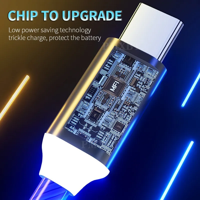 LED Light Glowing Cable Mobile Phone Charging Cables Micro USB Type C Charger For iPhone Xiaomi Huawei Samsung Charge Wire Cord