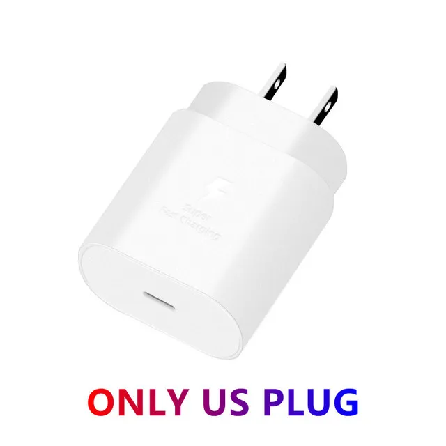 Quick Charger For Samsung S21 S22 Ultra Note 20 10 Galaxy A50 A51 A52 A72 A73 A33 5G Phone 25W PD Surper Fast Adapter Type-C To USB C Cable