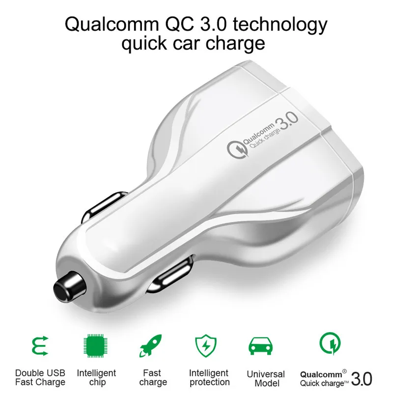 3 Ports 35W USB Car Charger For iPhone 11Pro GPS QC3.0 Type C Fast Charging Adapter For Xiaomi Huawei Samsung Phone Tablet