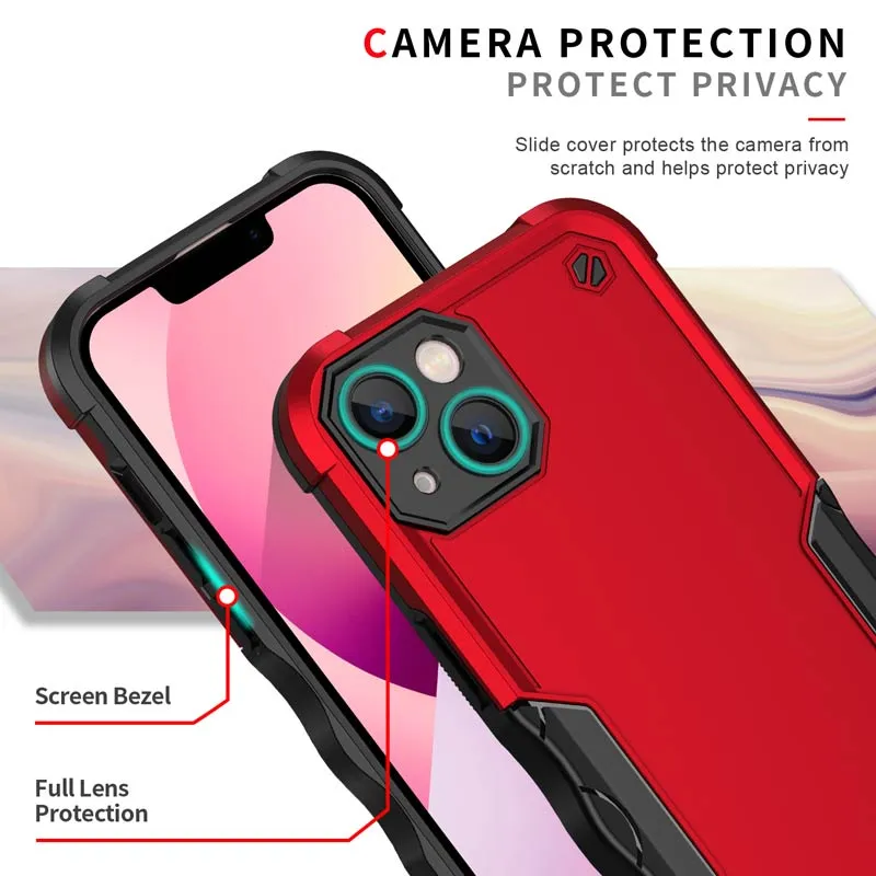 2 in 1 Dual Layer Phone Cases Non-slip Armor Shockproof For iPhone 14 15 Plus Pro Max 13 12 Mini 11 8 7 Plus XR XS Samsung S22 S23 S24 Ultra Soft TPU Hard PC Back Cover