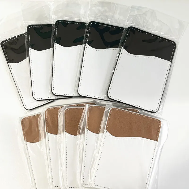 Sublimation Blank Phone Wallet - PU Leather Card Holder For Back Of Phone Stick On Iphone Android DIY Blanks