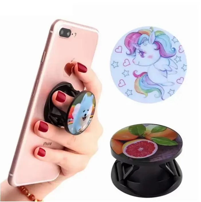 Universal Cell Phone Holder finger ring pattern phone Holders with OPP bag Stand car mouts for Iphone x Samsung