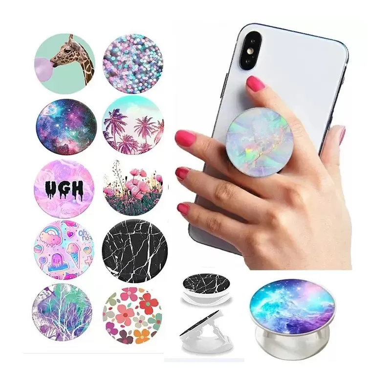 Universal Cell Phone holder pattern grip stand with opp bag folding finger ring holders Flexible for iPhone 13 Pro Max