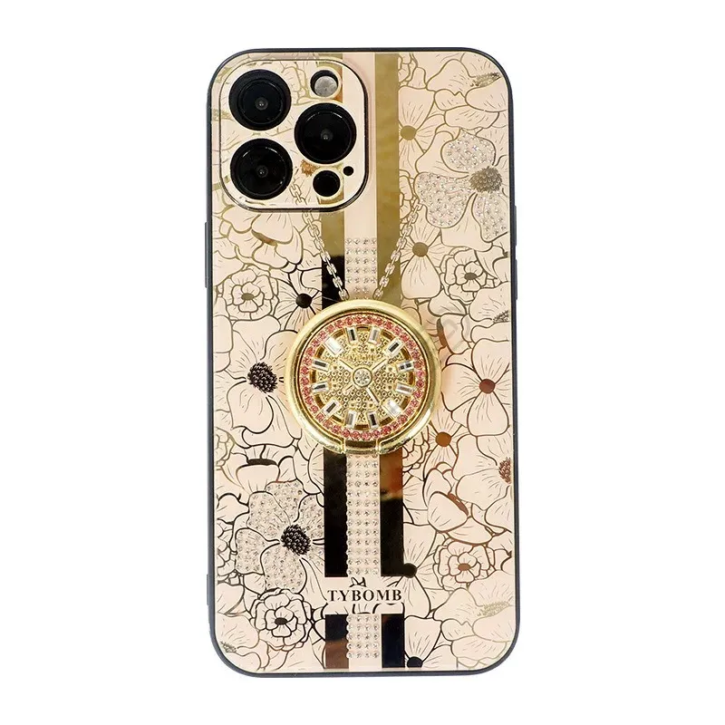 Mobile Phone Cases Sun flower diamond cover Cute woman case for iphone13 13promax 12 pro max 12 11 7 8 plus soft silicone material newest fashion style ring holder case