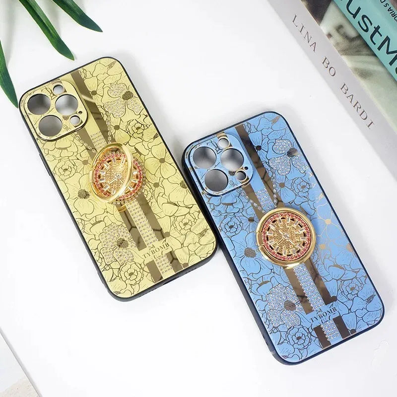 Mobile Phone Cases Sun flower diamond cover Cute woman case for iphone13 13promax 12 pro max 12 11 7 8 plus soft silicone material newest fashion style ring holder case