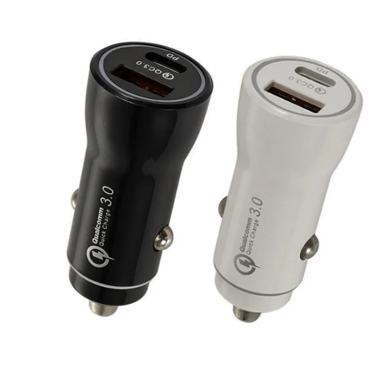 Car Charger Quick Charge QC3.0 SCP PD Type C 36W Fast USB Chargers Universal For iPhone For Samsung Phone With OPP bag package