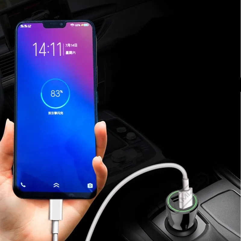 Car Charger Quick Charge QC3.0 SCP PD Type C 36W Fast USB Chargers Universal For iPhone For Samsung Phone With OPP bag package