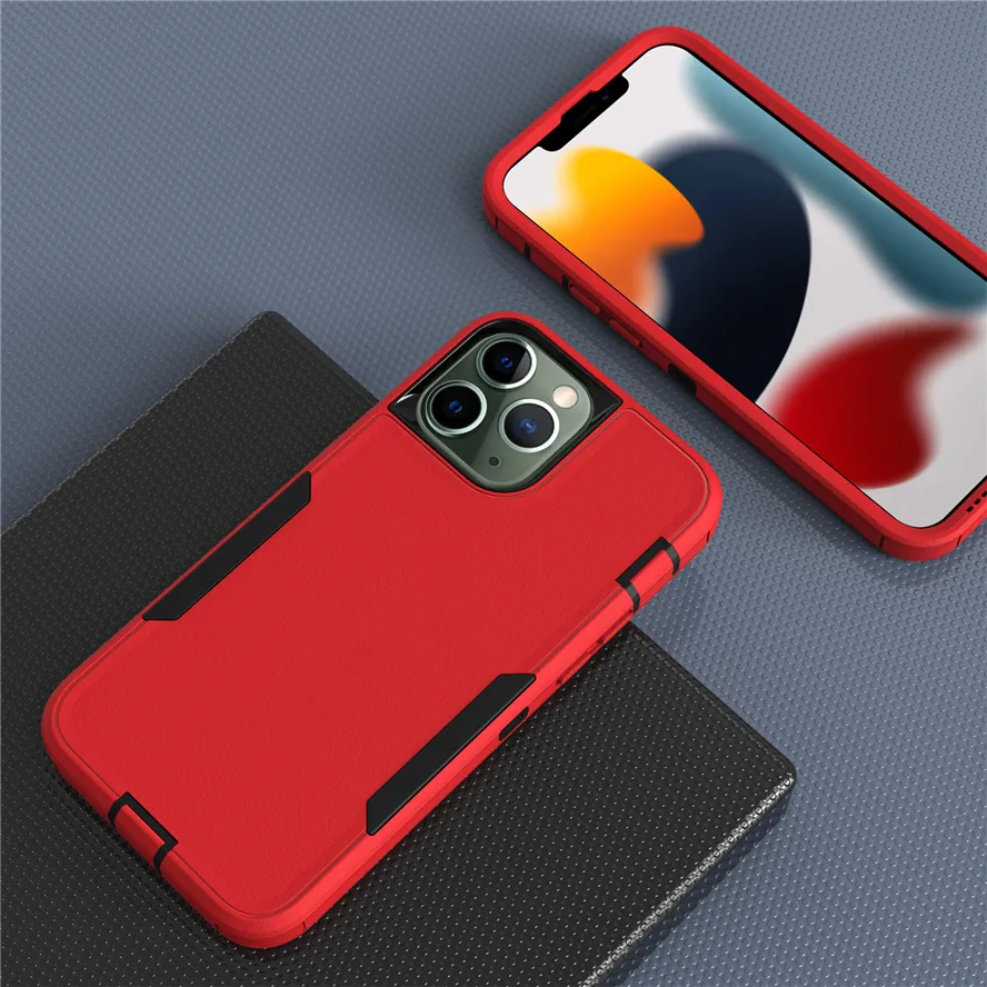 Two in one Cases Contrast Color Anti-fall Robot Armor TPU PC Phone Case for Apple iPhone 11 12 13 Mini Pro Max Cover