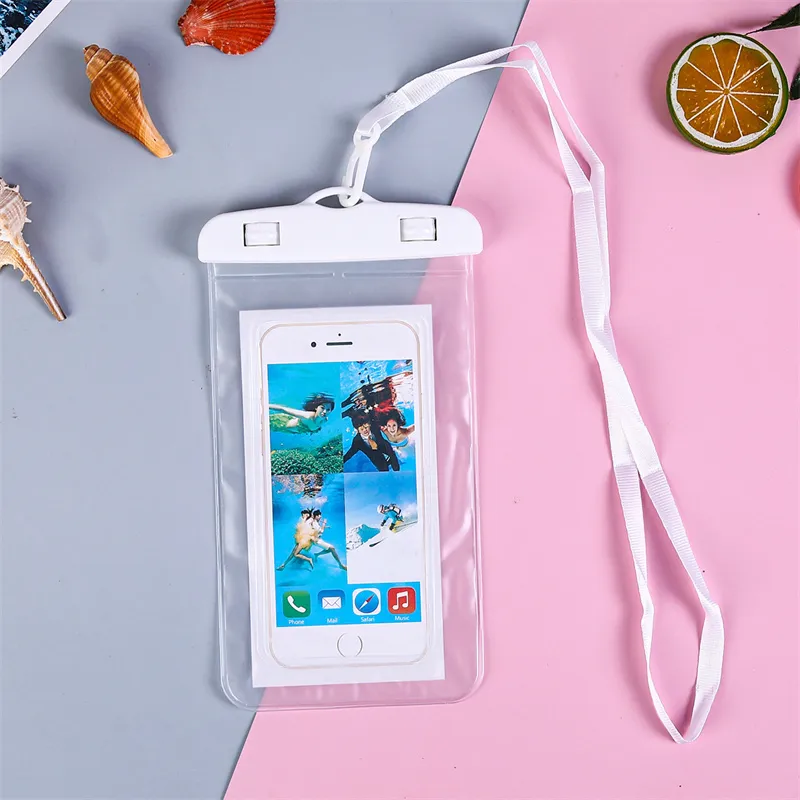 Dry Bag Waterproof cases bag PVC Protective universal Phone Pouch Bags For Diving Swimming Smartphone up to 5.8 inch Mobile Case 