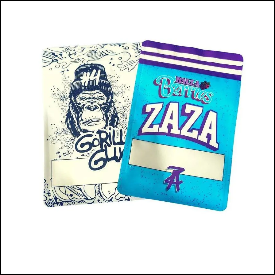 empty 28g 1oz package smell proof mylar bag zaza cookie backpackboyz gorilla glue packaging bags jllody