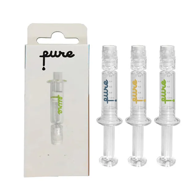 Empty Pure 1ml Pure Oil Syringes STRAWBERRY COUGH flower extract liquid oil injection container