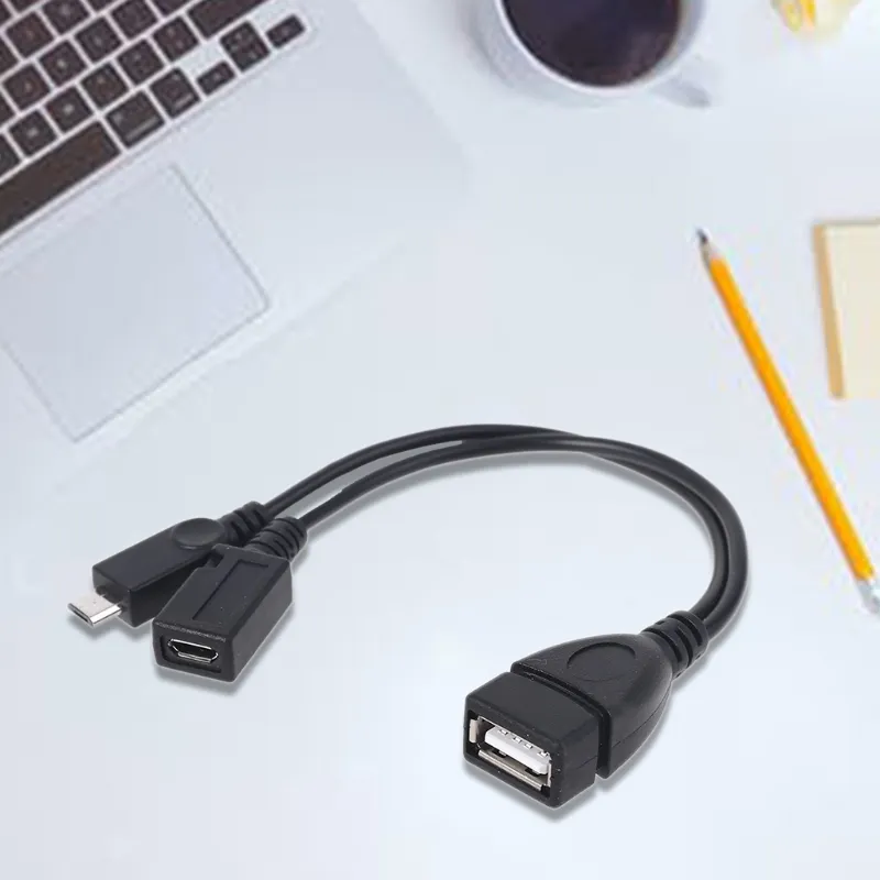 Micro USB to USB 2.0 OTG Adapter Cable with Micro USB Power for -Amazon Fire TV Mobile Phone Tablet PC Smartphone