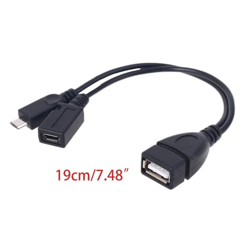 Micro USB to USB 2.0 OTG Adapter Cable with Micro USB Power for -Amazon Fire TV Mobile Phone Tablet PC Smartphone