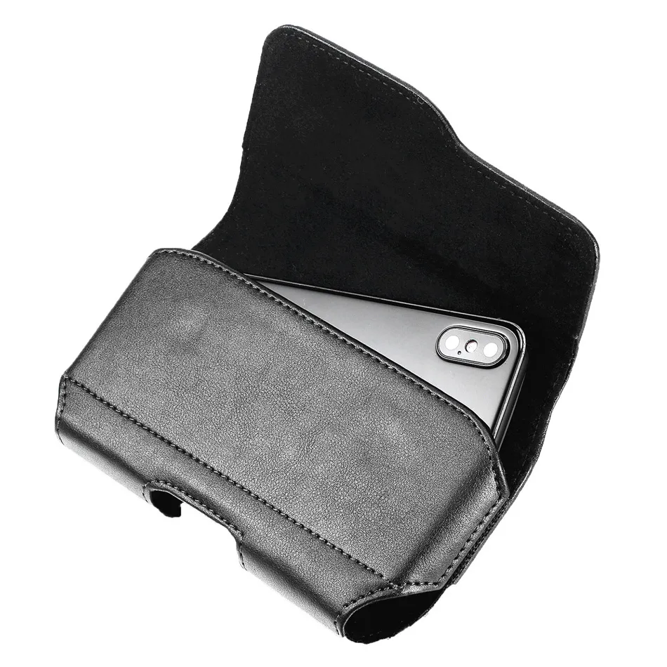 Clip Belt PU Leather Phone Cases For iPhone 13 14 15 Pro Max Universal 6.3 inch Samsung Waist Bag Flip Cover Case