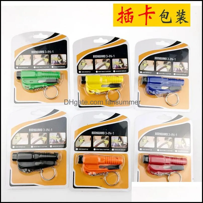 Cell Phone Straps Car Safety Hammer Spring Type Escape Hammer Window Breaker Punch Seat Belt Cutter