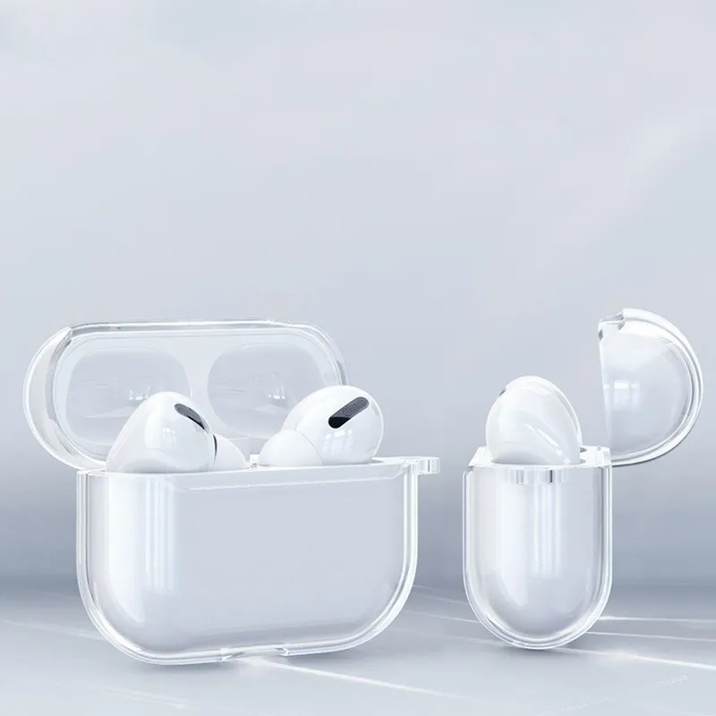 Clear TPU Earphone Cases for AirPods Pro 2 2022 Soft Transparent Shockproof Covers with Keychain Compatible of airpods 1 2 3 Accessories