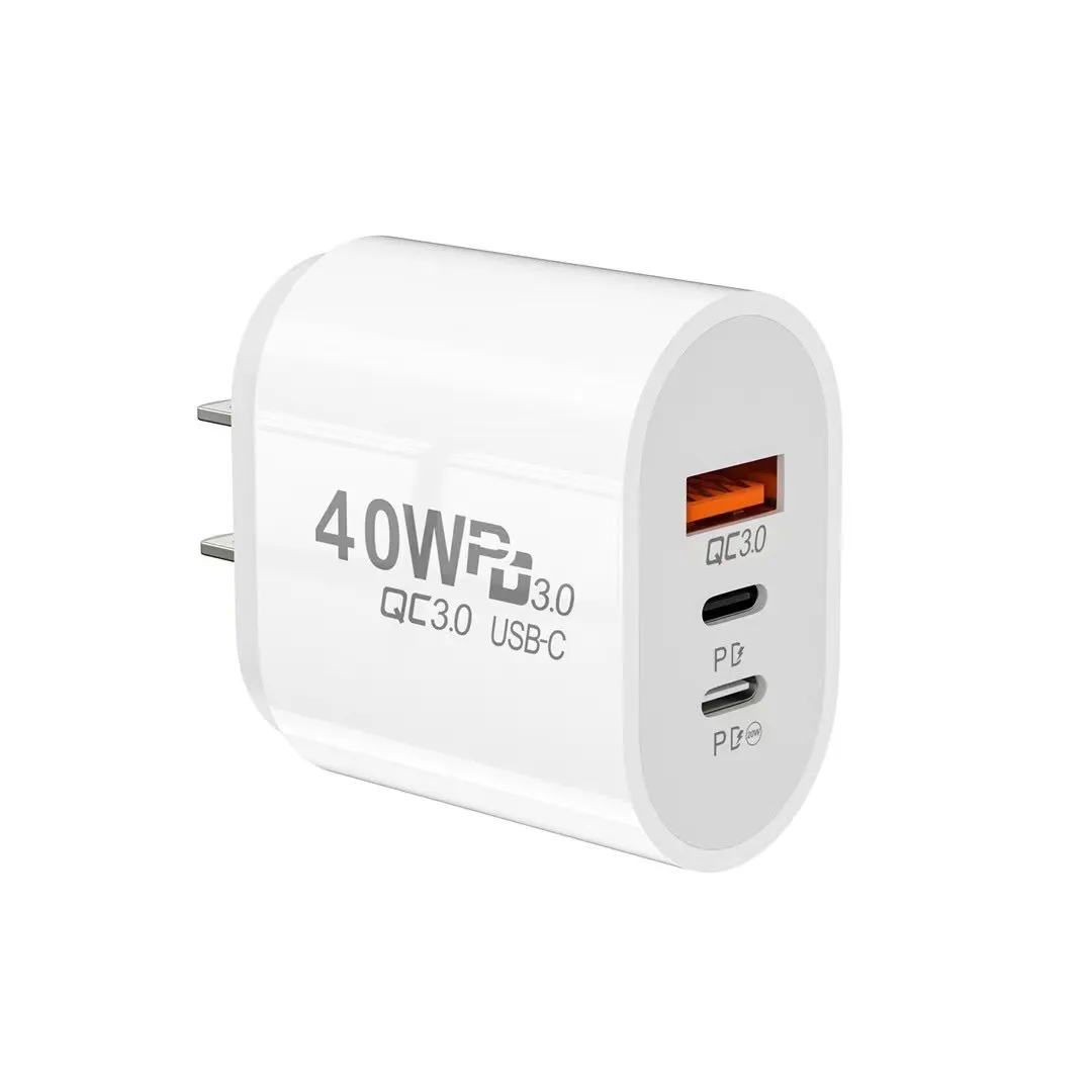 40W 3A 3 Ports Dual PD Type c Wall Charger Fast Charging Power Adapters For Samsung s20 s22 Utral Htc Xiaomi Huawei