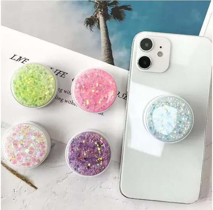 Mixed Color Universal Car Glitter Bling Phone Holder for Smart phones Grip Stand Sockets Tablets iphone X Samsung