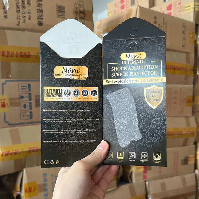 Phone 9H Tempered Glass Screen Protector Packages Paper Retail Box For iPhone 14 13 Samsung Sony Mobile Film Universal White Blue Yellow Black Empty Packaging Boxes