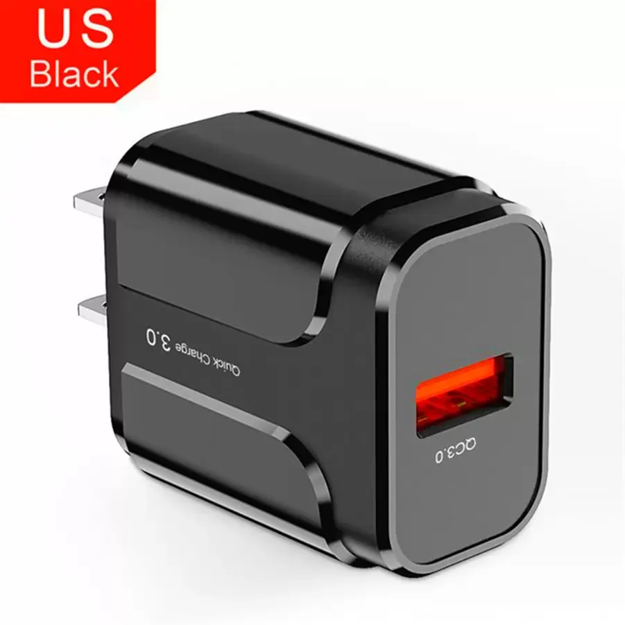 18W QC 3.0 Wall charger Phone USB Adapter 3A Fast Charge for iPAD Iphone Samsung Xiaomi Android