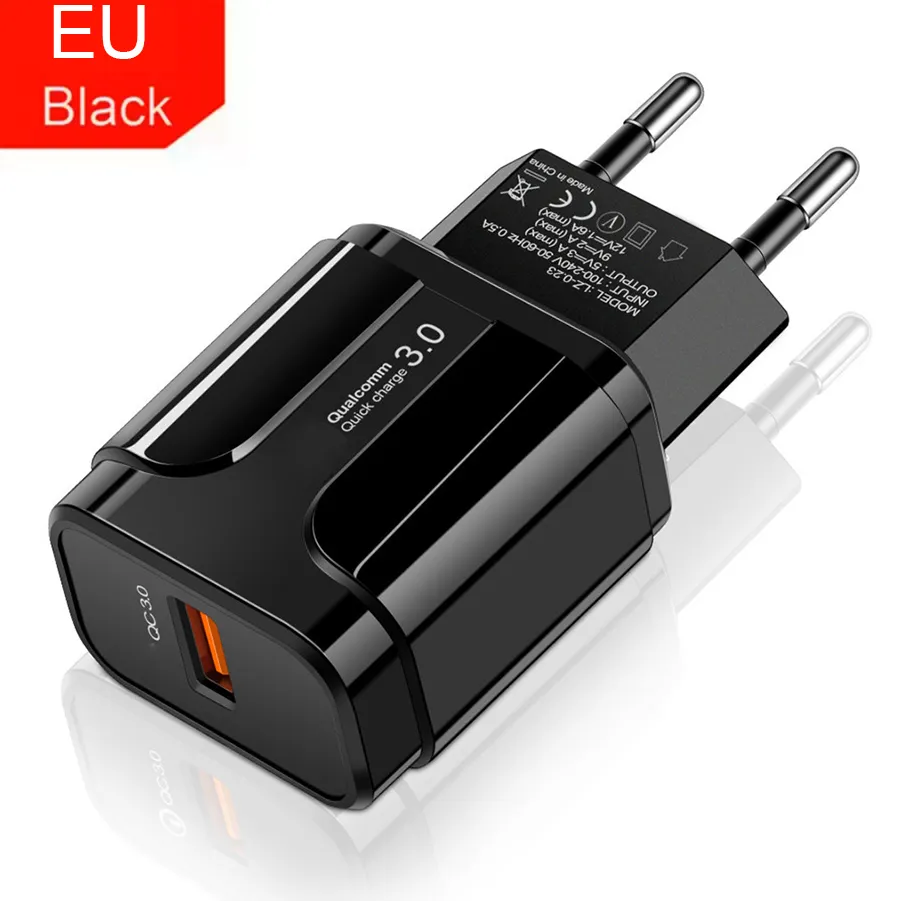 18W QC 3.0 Wall charger Phone USB Adapter 3A Fast Charge for iPAD Iphone Samsung Xiaomi Android