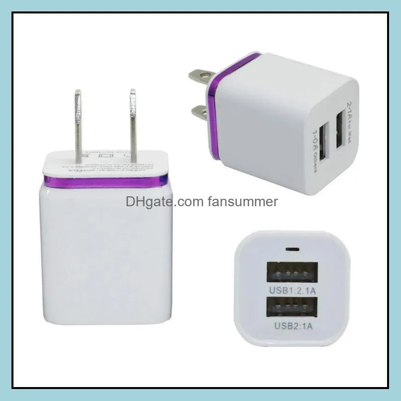 for iphone samsung wall charging wall  plug metal dual usb 2 1a ac power adapter  us eu plug 2 port galaxy note lg tablet