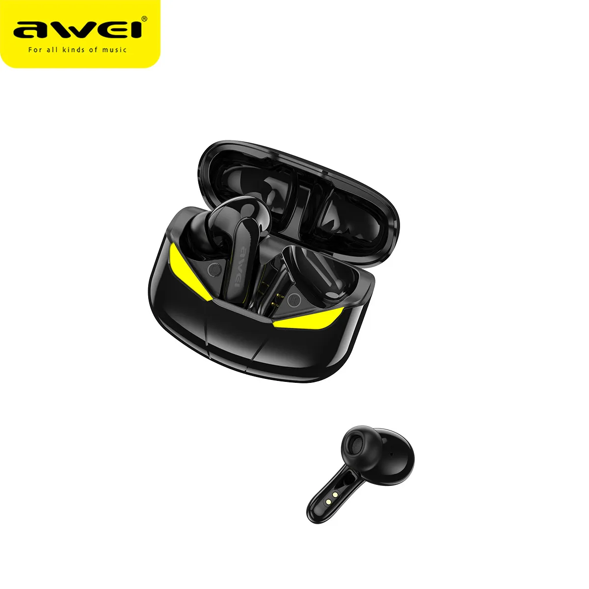 Awei T35 True Games Bluetooth Earphones Wireless Headsets Sport Hifi Earbuds With Low Latency 45ms