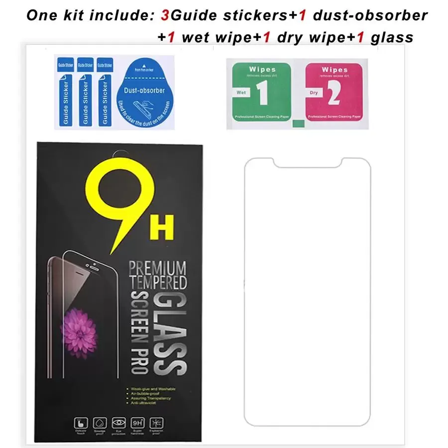 9H Tempered Glass Screen Protector for iPhone 15 14 13 Pro Max Samsung A51 A71 A52 A72 0.3mm Thickness With Retail Package