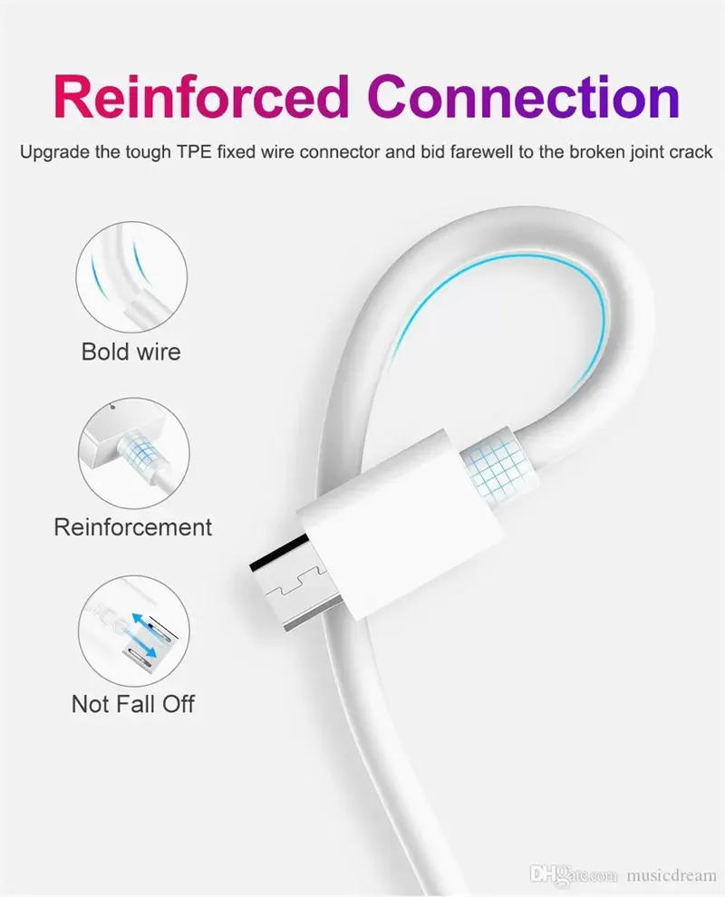 For Samsung Cable Charger High Speed Fast Charging Type C Universal Data 3A Pd Usb-C 1M 3Ft 2M 6Ft Galaxy S22 S10 Note 20