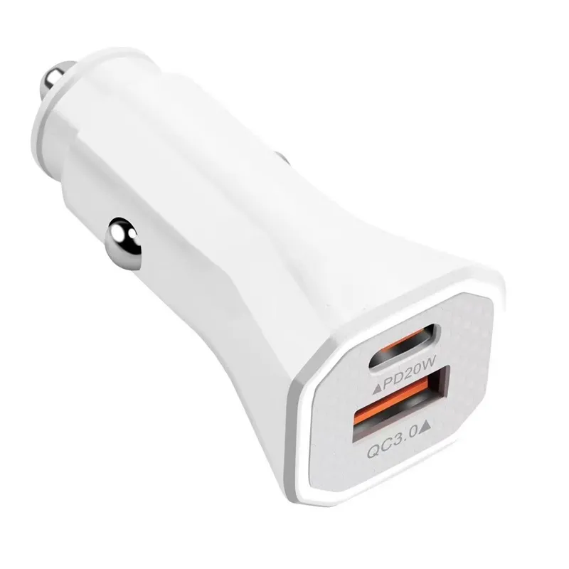 Dual Ports Car Charger Quick Charge USB C 38W Type C PD Fast USB Chargers For iPhone Xiaomi huawei Samsung Cell Phone Chargers with box